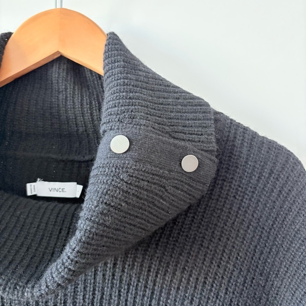 Vince Black Cowl Neck Wool and Yak Blend Sweater - Picture 8 of 13